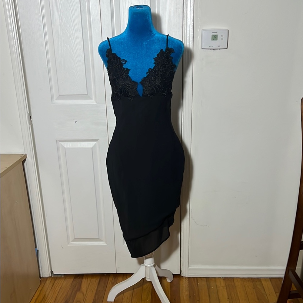 House of CB Black Lace Midi Dress